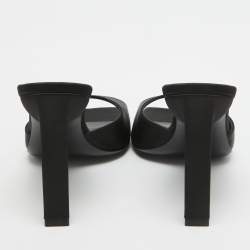 The Attico Black Satin Devon Square Toe Mules Size 37