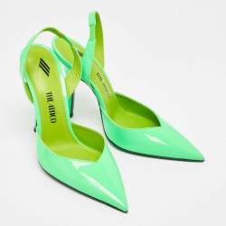 The Attico Neon Green Patent Leather Slingback Pumps Size 39
