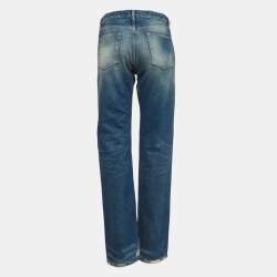 Pre Owned The Attico Blue Washed Denim Distressed Jeans S Waist 27"
