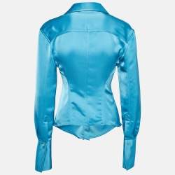 Pre Owned The Attico Blue Buttoned Front Shirt S