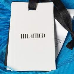 Pre Owned The Attico Blue Faux Feather Halter Neck Top M