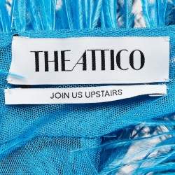 Pre Owned The Attico Blue Faux Feather Halter Neck Top M
