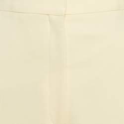 Pre Owned The Attico Pastel Yellow Stretch Crepe Straight Leg Trousers M