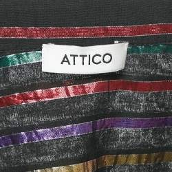 Pre Owned The Attico Black/Metallic Lurex Striped Crepe Shirt L