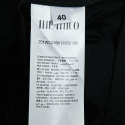 Pre Owned The Attico Black Feather Trim Jersey Fujiko Ring Mini Dress S