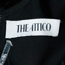 Pre Owned The Attico Black Feather Trim Jersey Fujiko Ring Mini Dress S