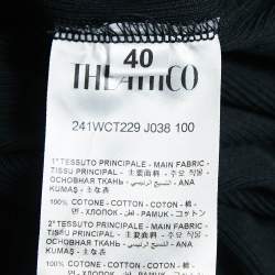 Pre Owned The Attico Black Snap Button Strap Detail Rib Knit Tank Top S