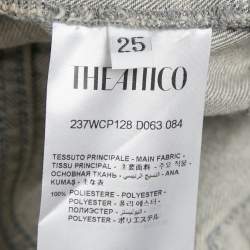 Pre Owned The Attico Grey Denim Distressed Low Rise Jeans S Waist 28" 