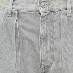 Pre Owned The Attico Grey Denim Distressed Low Rise Jeans S Waist 28" 