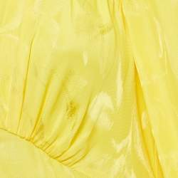 Pre Owned The Attico Yellow Crepe V-Neck Midi Dress S