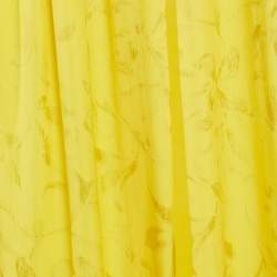 Pre Owned The Attico Yellow Crepe V-Neck Midi Dress S