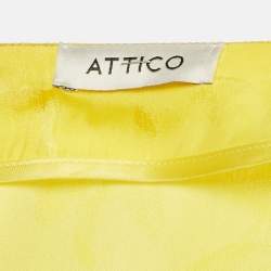Pre Owned The Attico Yellow Crepe V-Neck Midi Dress S