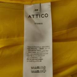 Pre Owned The Attico Yellow Crepe V-Neck Midi Dress S