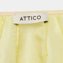 The Attico Yellow/Pink Ombre Silk Wrap Mini Dress S
