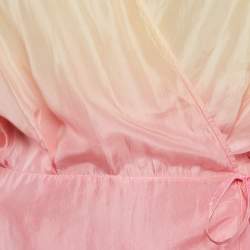 The Attico Yellow/Pink Ombre Silk Wrap Mini Dress S