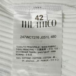 Pre Owned The Attico White F Rhinestone Rib Knit Tank Top M