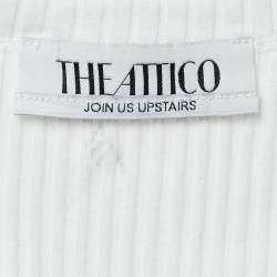 Pre Owned The Attico White F Rhinestone Rib Knit Tank Top M