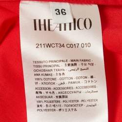 Pre Owned The Attico Red Cotton Structured Elongated Sleeve Shirt XS