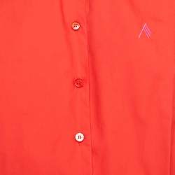 Pre Owned The Attico Red Cotton Structured Elongated Sleeve Shirt XS