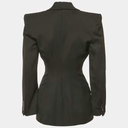 Pre Owned The Attico Black Wool Gabardine Tailored Blazer XS