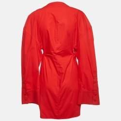 Pre Owned The Attico Red Cotton Chemisier Mini Dress S