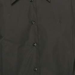 Pre Owned The Attico Black Cotton Elongated Sleeve Structured Shirt Dress S