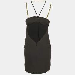 Pre Owned The Attico Black Crepe Stud Detail Mini Dress M