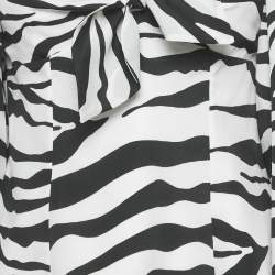 Pre Owned The Attico Black/White Animal Print Crepe Top M