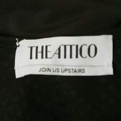 Pre Owned The Attico Black Stud Embellished  Knit Drape Detail Sleeveless Midi Dress S