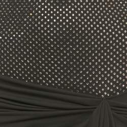 Pre Owned The Attico Black Stud Embellished  Knit Drape Detail Sleeveless Midi Dress S