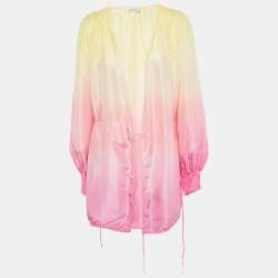 Pre Owned The Attico Multicolor Ombre Wrap Around Mini Dress S