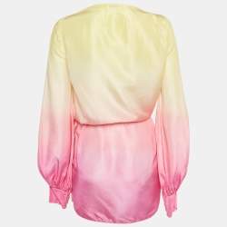 Pre Owned The Attico Multicolor Ombre Wrap Around Mini Dress S