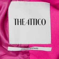 Pre Owned The Attico Fuchsia Pink Wool Feather Trim Blazer Dress M