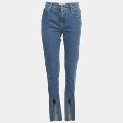 Pre Owned The Attico Blue Denim Slit Jeans S/Waist 27"