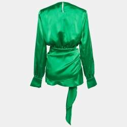 Pre Owned The Attico Green Satin Mini Dress M