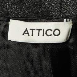 مملوكة مسبقًا The Attico Black Leather Tie Detail Paperbag Trousers S