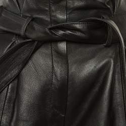 مملوكة مسبقًا The Attico Black Leather Tie Detail Paperbag Trousers S