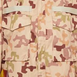 Pre Owned The Attico Beige Camouflage Print Synthetic Dexter Life Jacket S  