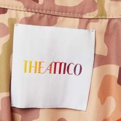 Pre Owned The Attico Beige Camouflage Print Synthetic Dexter Life Jacket S  