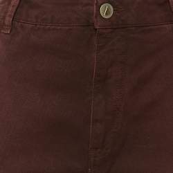 مملوكة مسبقًا The Attico Burgundy Denim Fern Long Cargo Jeans XL Waist 34"