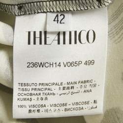 Pre Owned The Attico Yellow Leopard Print Satin Shirt L