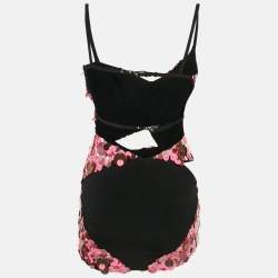 Pre Owned فساتان أتيكو ترتر زهري غير متماثل قصير مقاس صغير - سمول