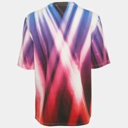 Pre Owned تي شيرت أتريكو مطبوع بنفسجي/أزرق قطن بيلا مقاس صغير (سمول)