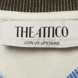 Pre Owned تي شيرت أتريكو مطبوع بنفسجي/أزرق قطن بيلا مقاس صغير (سمول)