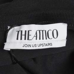 Pre Owned بلوزة أتيكو أسود جيرسي مربطة مقاس صغير (سمول)