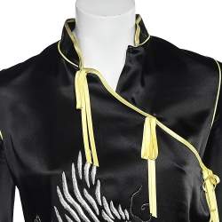 Pre Owned Attico Black Dragon Embellished Sateen Stella Mini Dress S