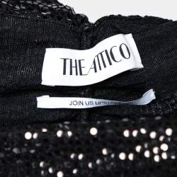 The Attico Black Sequin Embellished Knit Gathered Skirt S