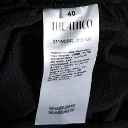 The Attico Black Sequin Embellished Knit Gathered Skirt S