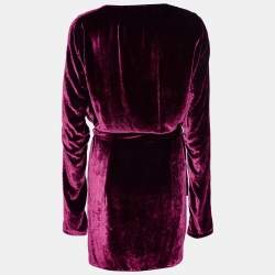 Attico Magenta Velvet Wrap Dress S