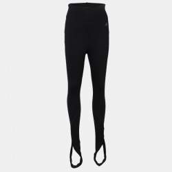 Pre Owned The Attico Black Cotton Jamie Stirrup Leggings S